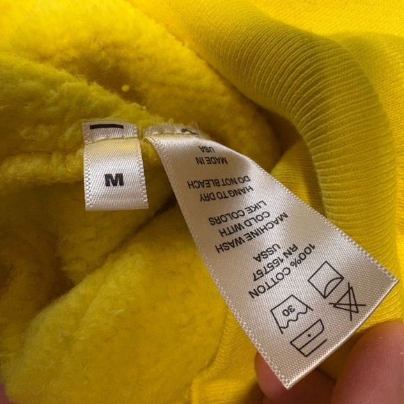Madhappy Snapchat sweatshirt yellow campus hoodie size medium brushed fleece - Picture 4 of 4